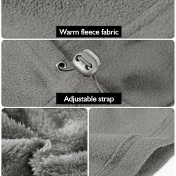 Fleece Balaclava Ski Mask Full Face Covering Hood Drawstring Winter Warm main image 6